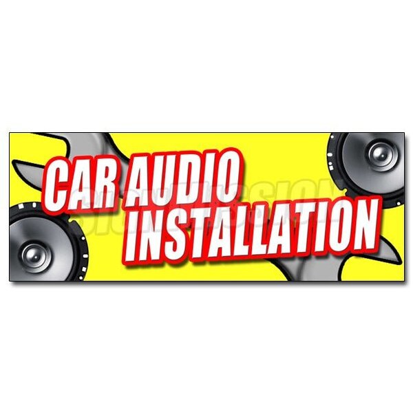 CAR AUDIO INSTALLATION DECAL sticker stereo speakers repair amps auto, D-36 Car Audio Installation